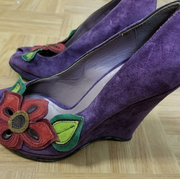 Miu Miu Open Toe Wedge Heels - Picture 1 of 4